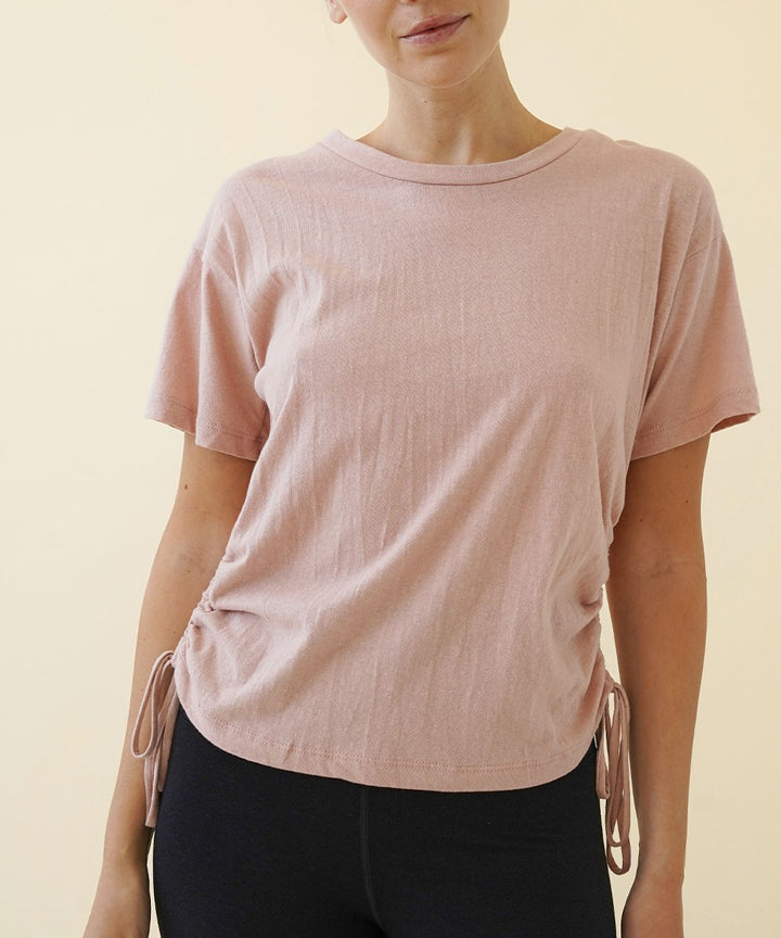 Mauve Adjustable Side Shirring Crop Recylced Cotton
