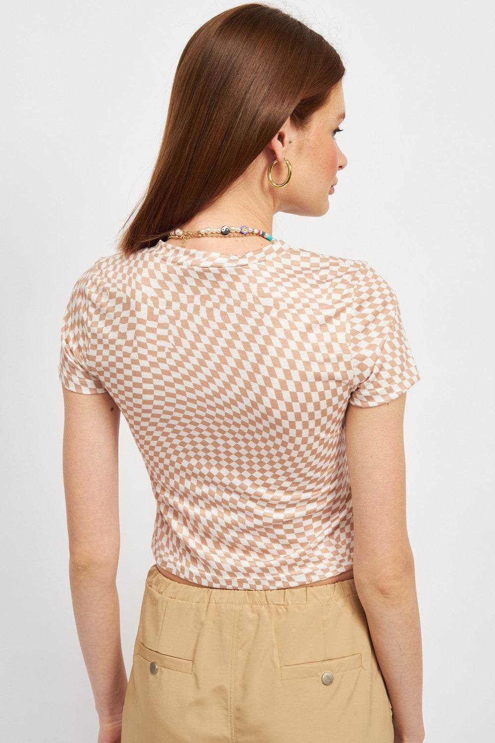 Checkered Short Sleeve Baby Tee