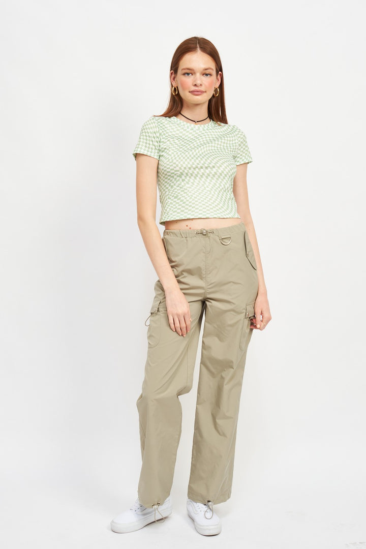 Checkered Short Sleeve Baby Tee