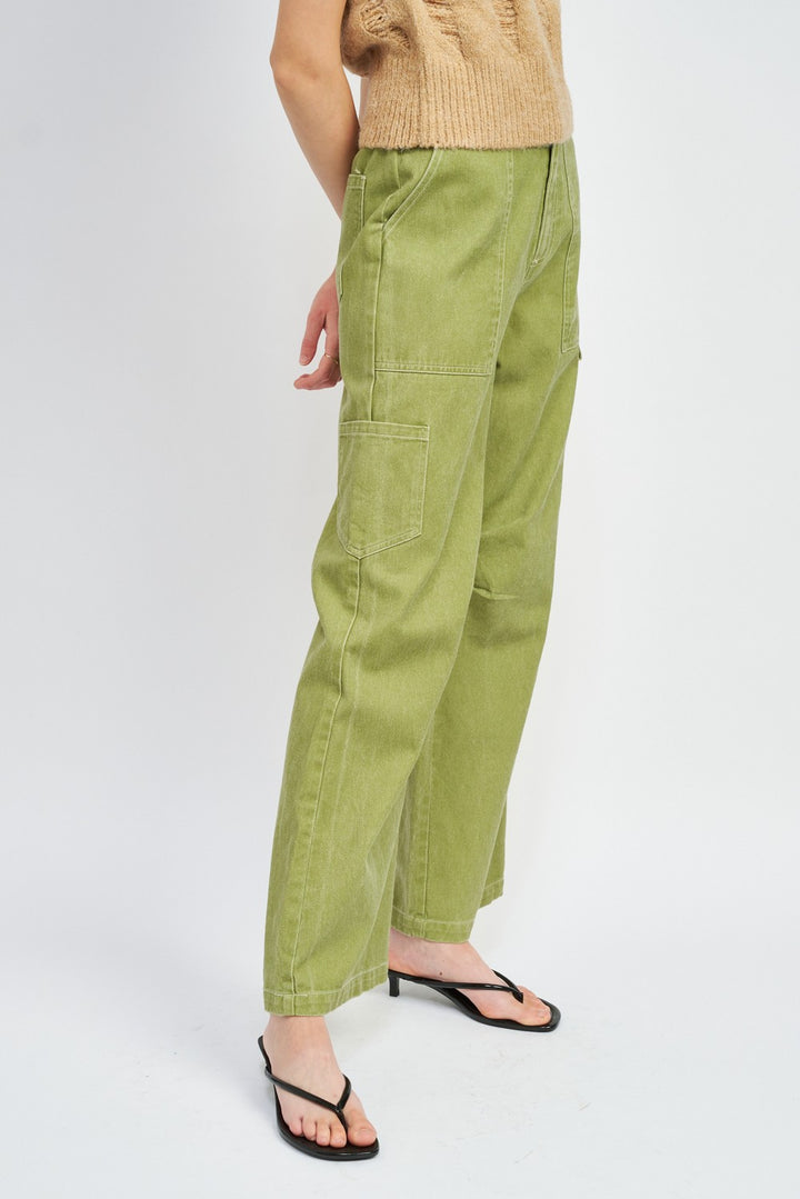Purple High Rise Fit Cargo Pants