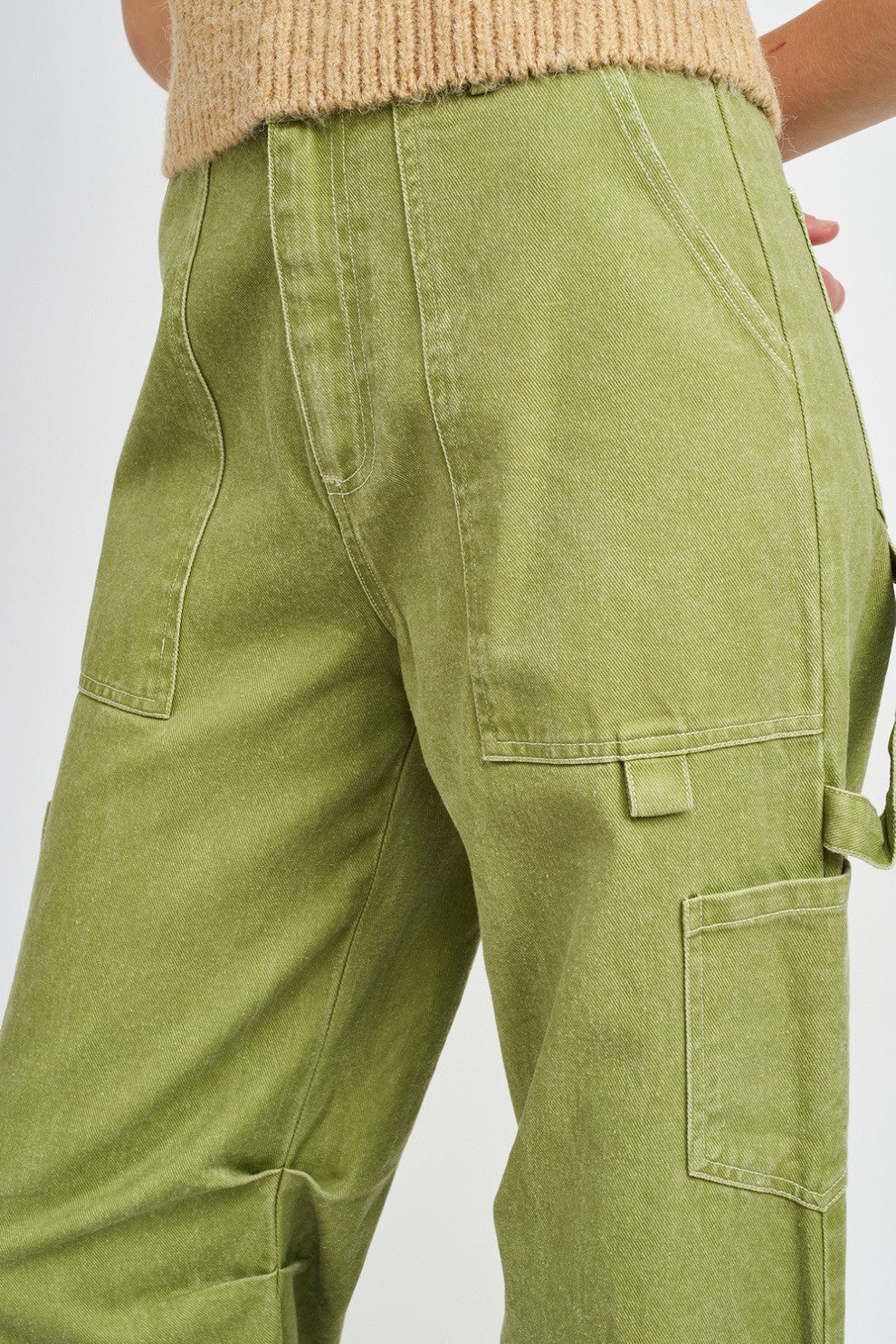 Dk Blue High Rise Fit Cargo Pants
