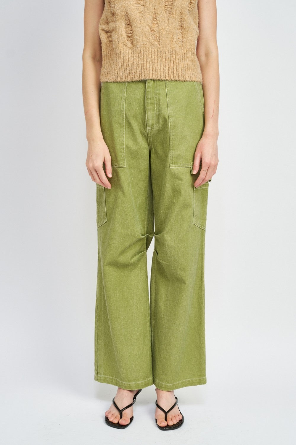 Dk Blue High Rise Fit Cargo Pants