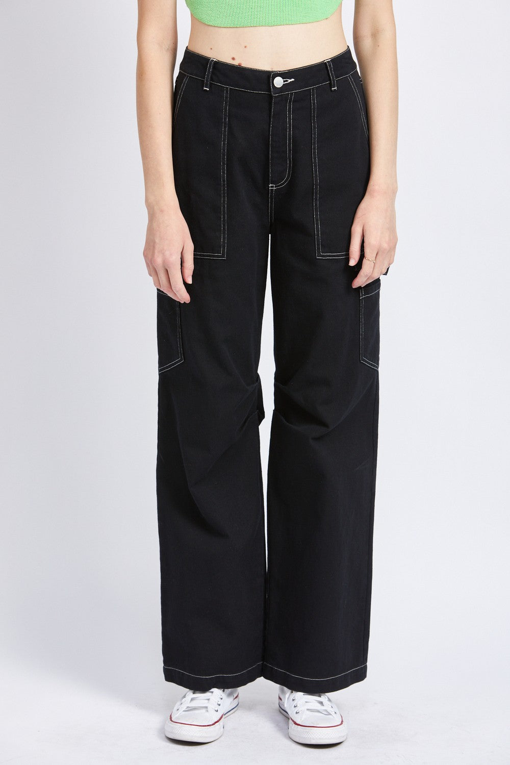Pale Khaki High Rise Fit Cargo Pants