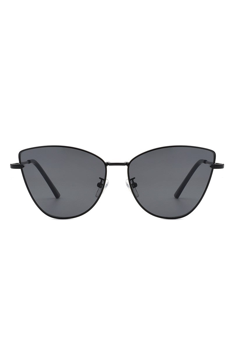 Black/Black Women Oversize Retro Cat Eye Fashion Sunglasses | Anekay