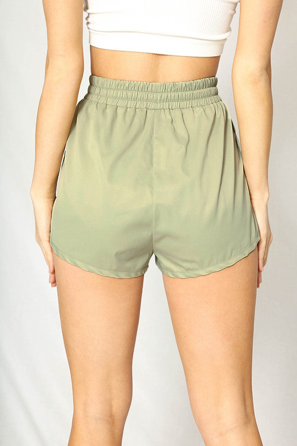 Sage Smiley Nylon Shorts