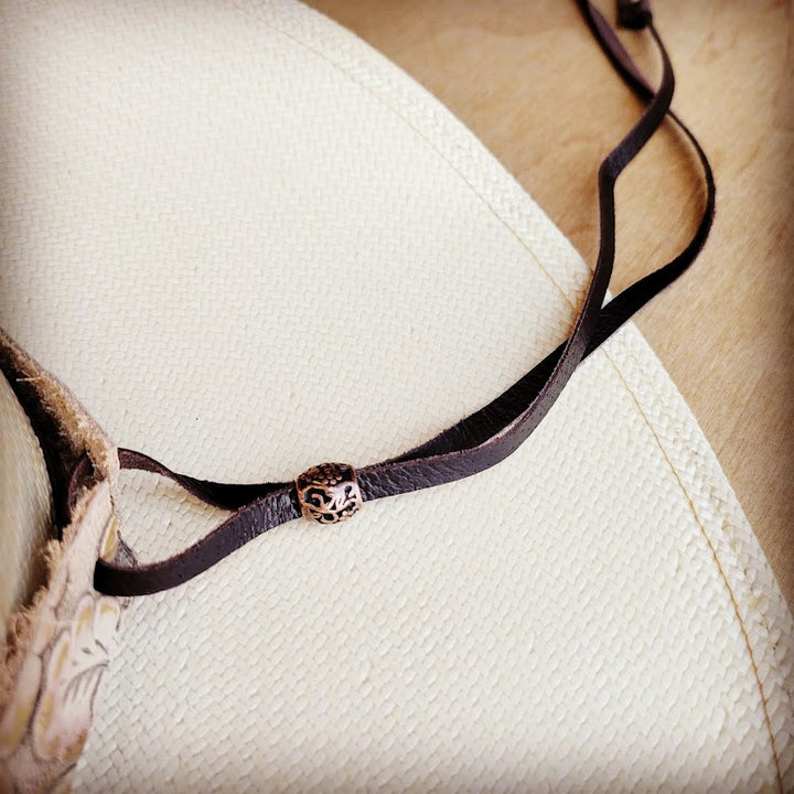 Turquoise Chateau Embossed Leather Hat Band