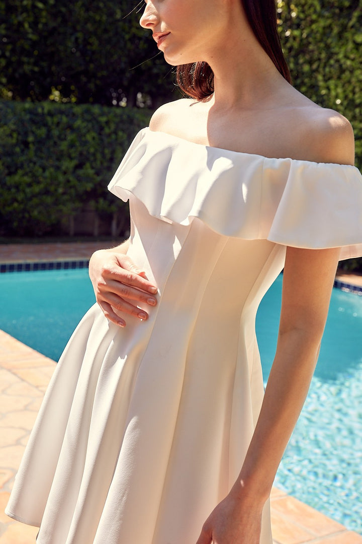 Sunny Lime A Line Ruffle Dress