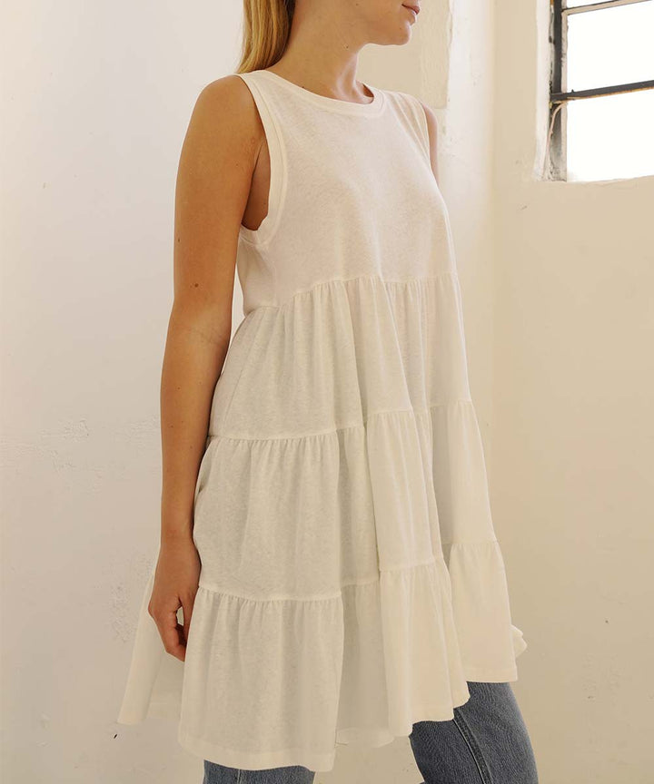 Cotton Slub Babydoll Tunic Dress
