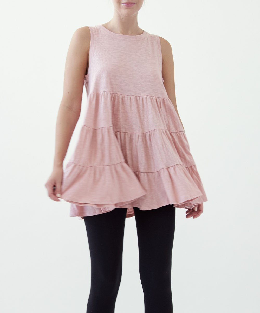 Cotton Slub Babydoll Tunic Dress
