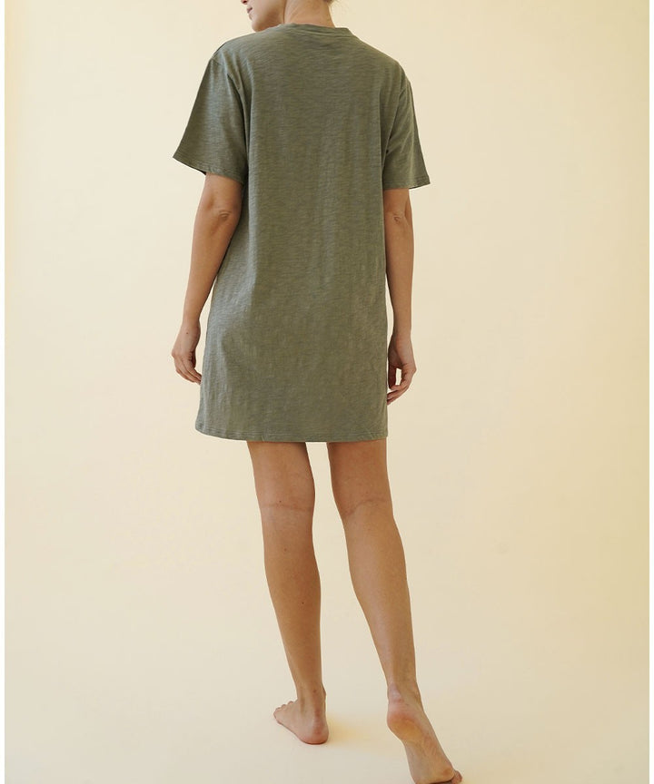 Cotton Slub T Shirts Dress