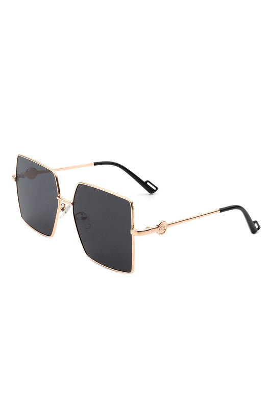 Pink Square Oversize Flat Top Large Fashion Sunglasses