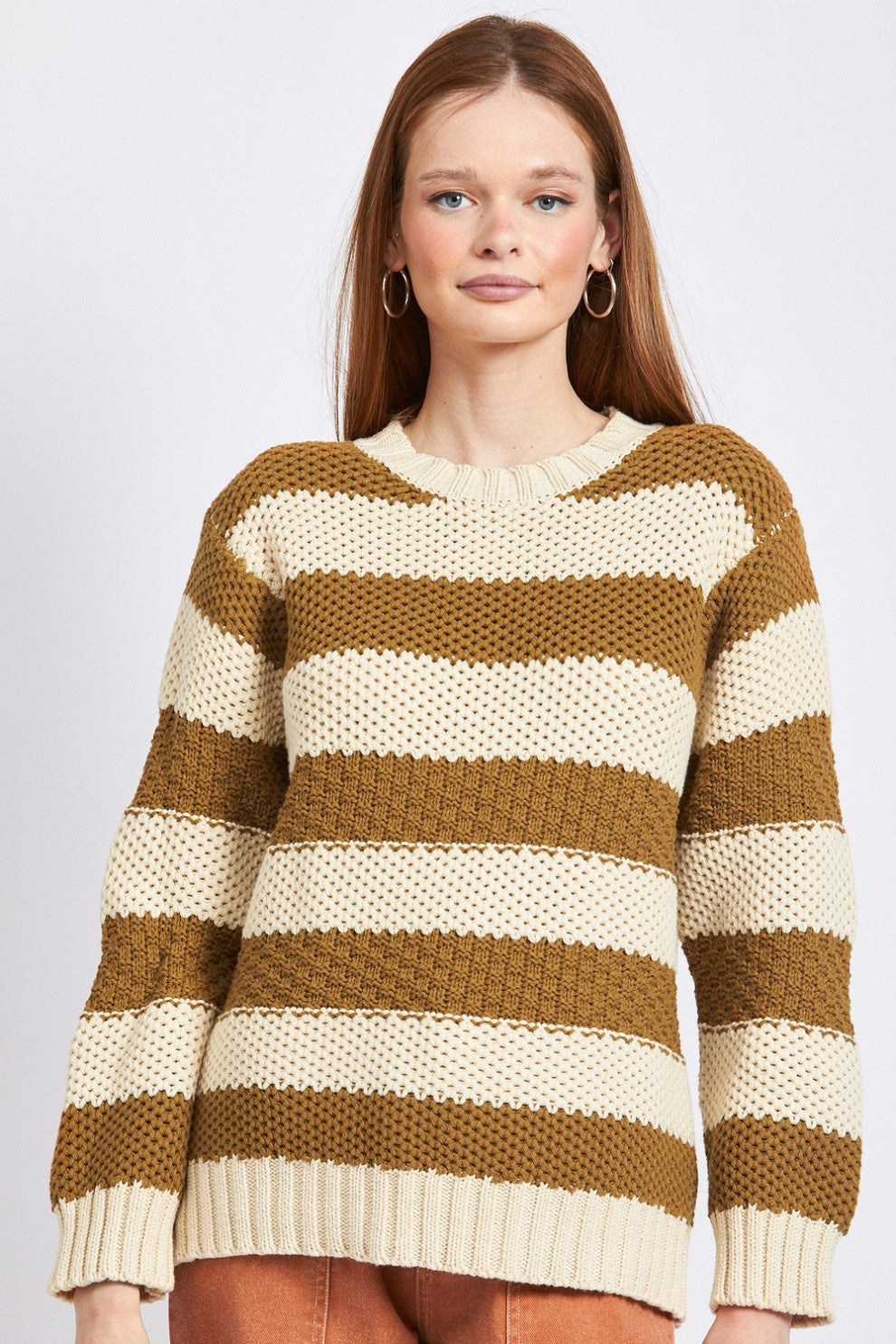 Brown Lavender Oversized Sweater Top