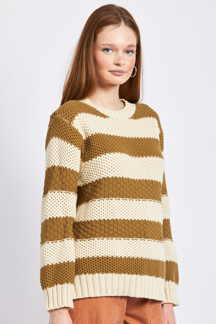 Natural Combo Oversized Sweater Top