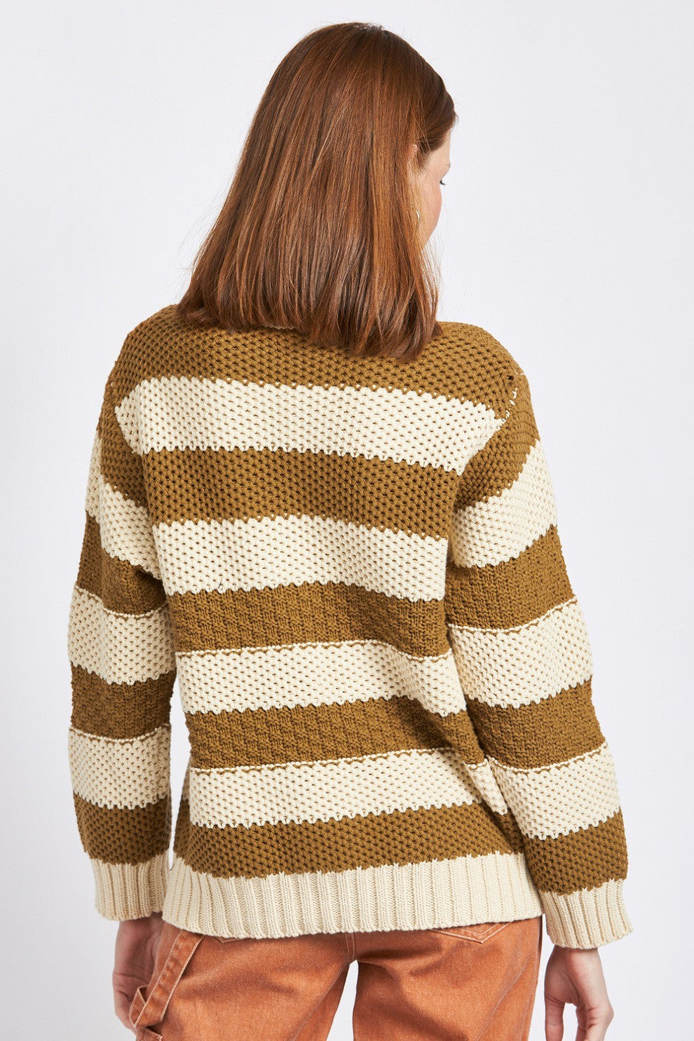 Natural Combo Oversized Sweater Top