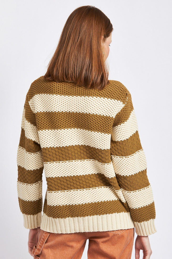 Natural Combo Oversized Sweater Top