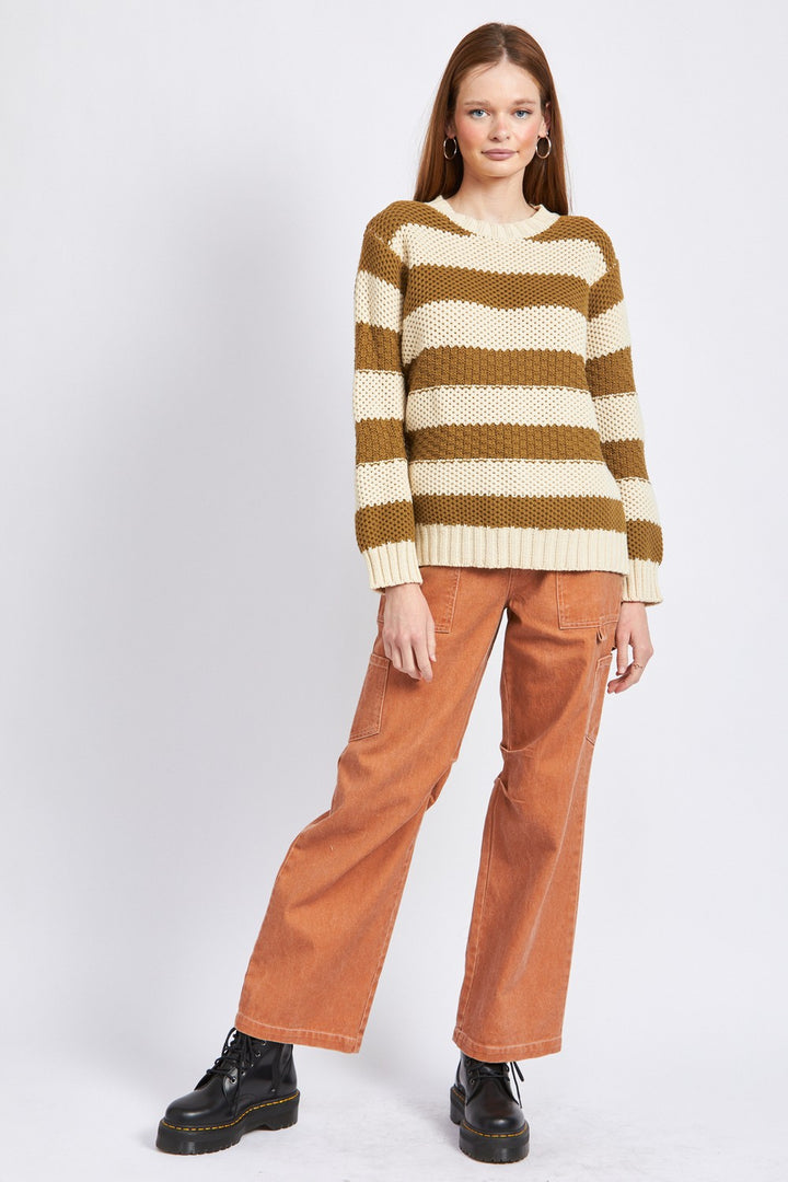 Brown Lavender Oversized Sweater Top