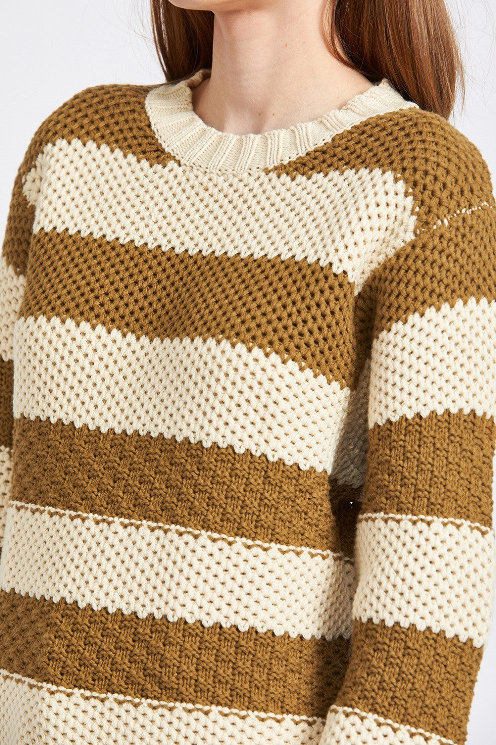 Brown Lavender Oversized Sweater Top