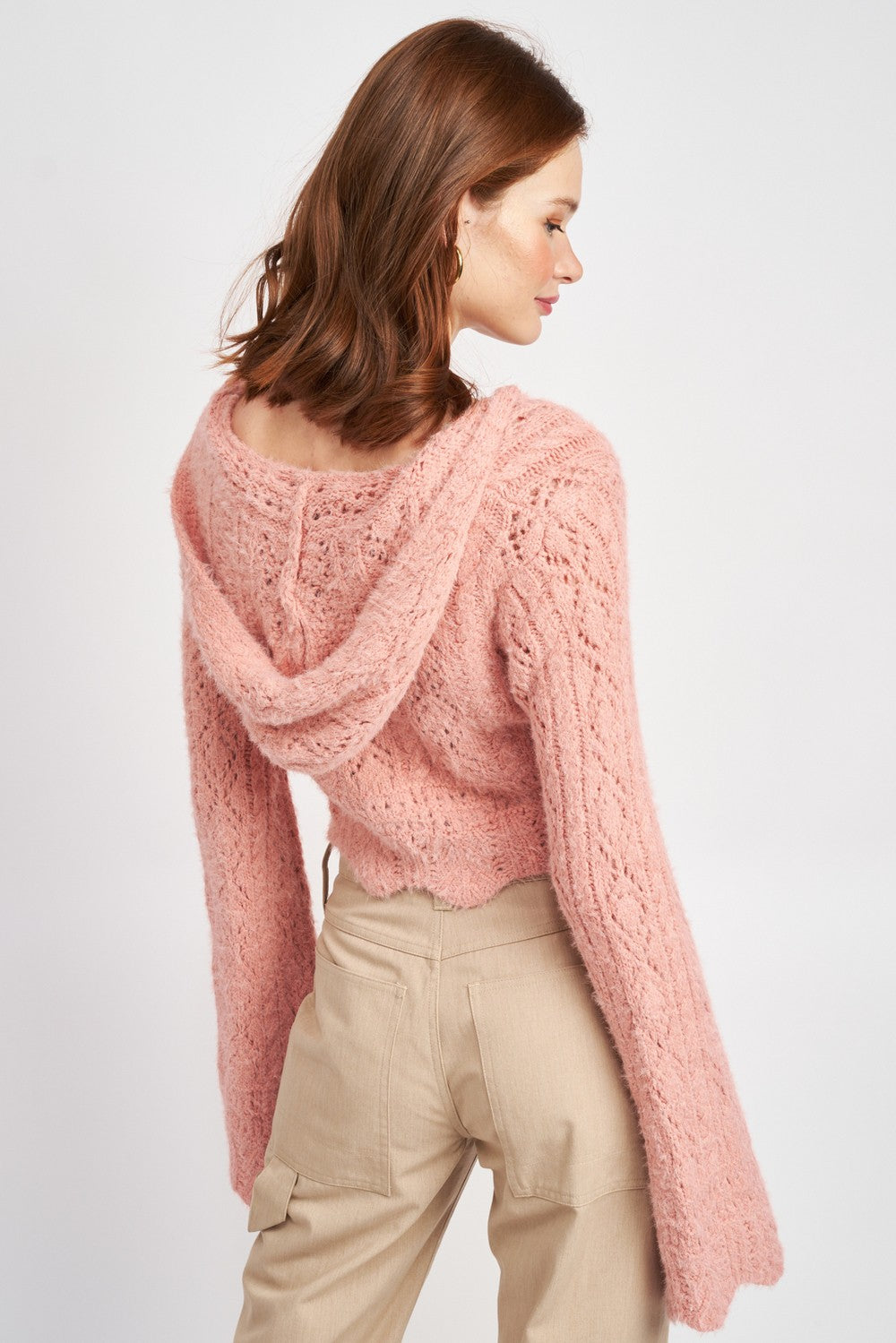 Flared Sleeve Crochet Crop Top