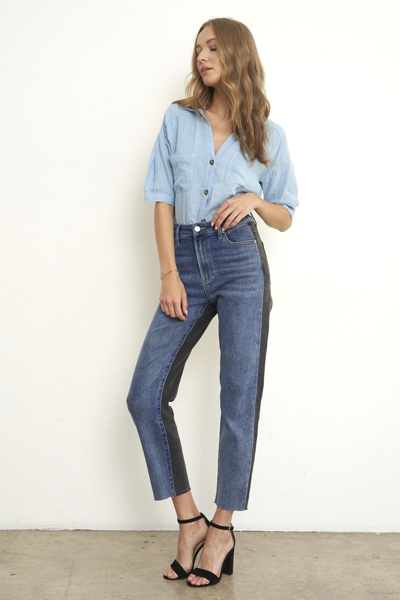 Light/Combo Black Denim Combo Jeans