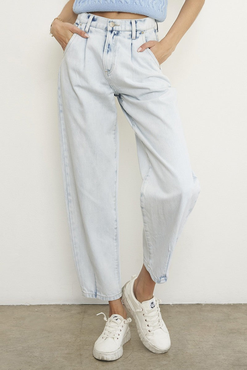 Light High Rise Balloon Slouch Jeans