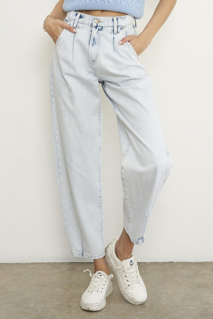 Light High Rise Balloon Slouch Jeans
