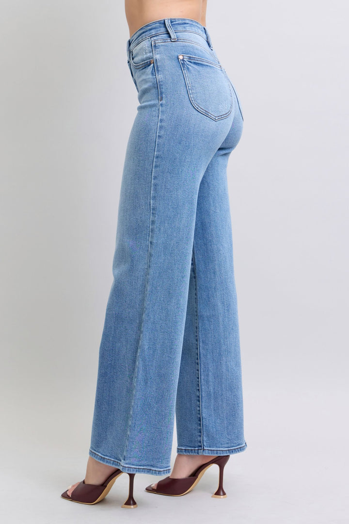 Medium Judy Blue Full Size Wide Leg Jeans With Pockets
