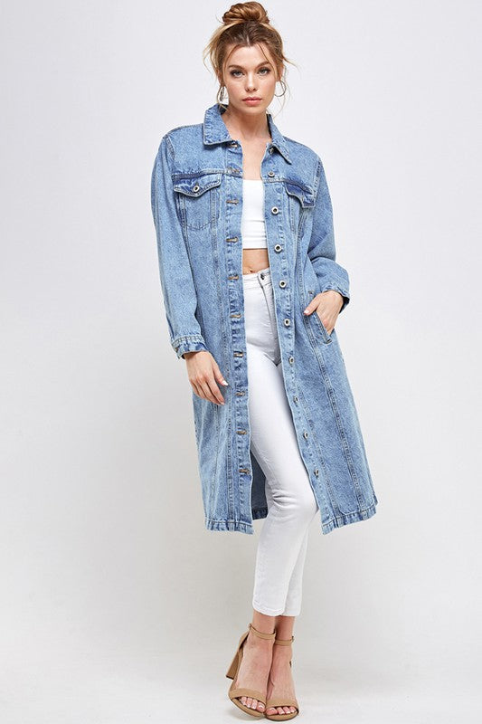 Light White Non Stretch Third Quarter Denim Jacket