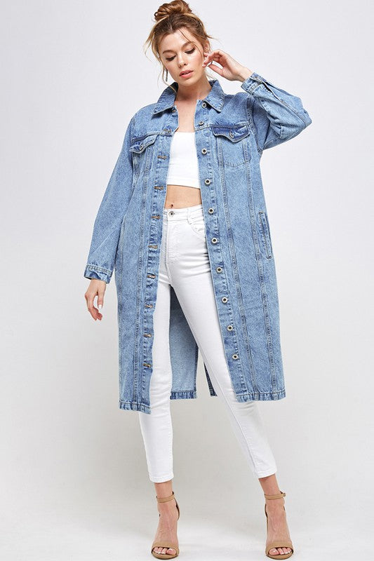Light White Non Stretch Third Quarter Denim Jacket