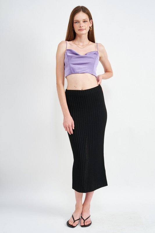 Iris Cowl Neck Satin Bustier