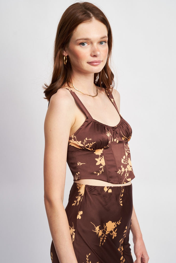 Ruched Bust Crop Bustier Top