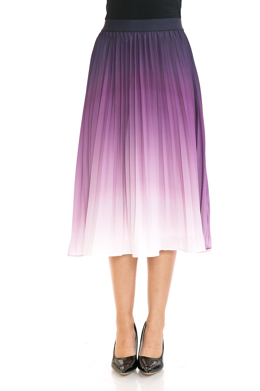 Mauve Womens High Waist Pleated A Line Swing