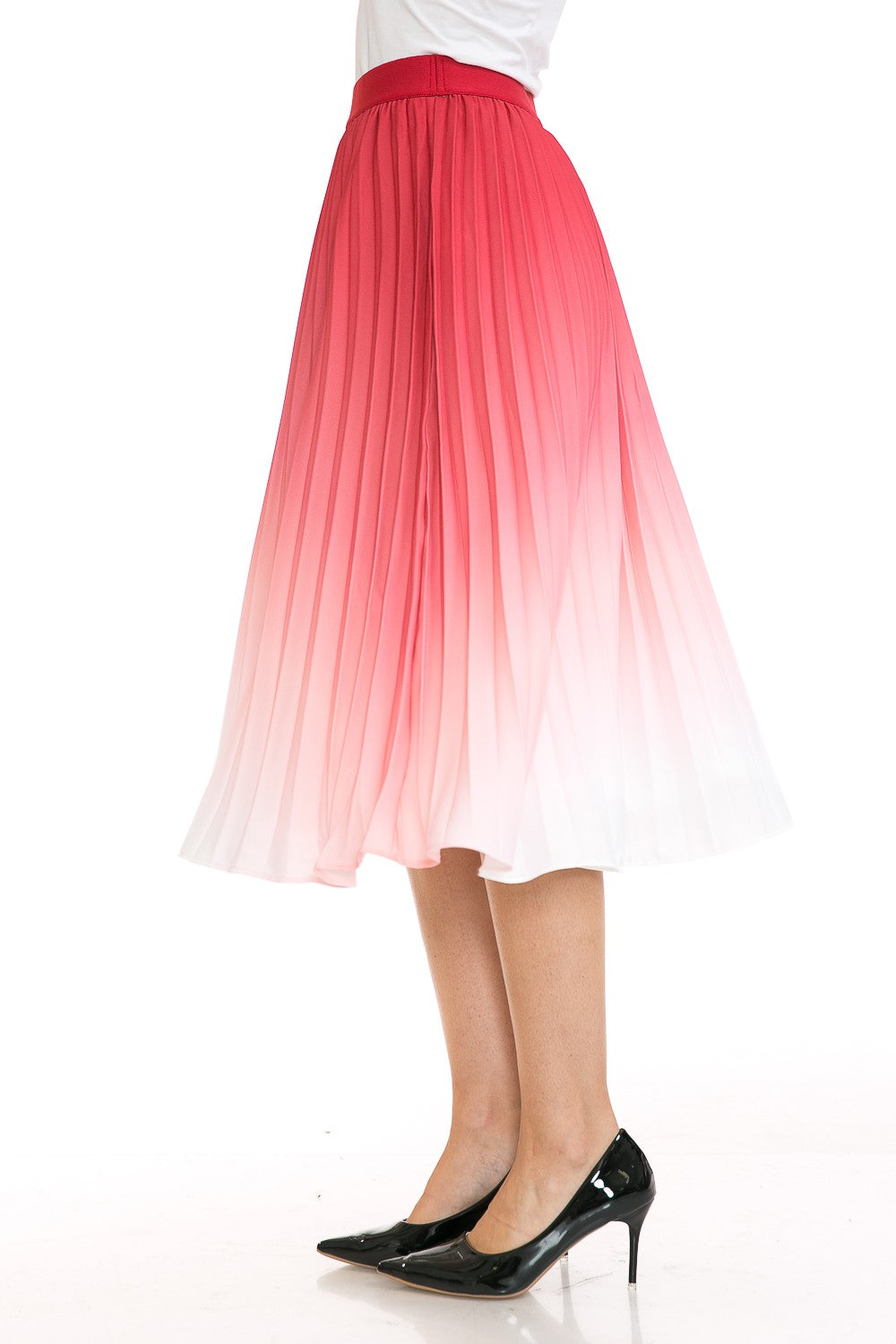 Teal Womens High Waist Pleated A Line Swing