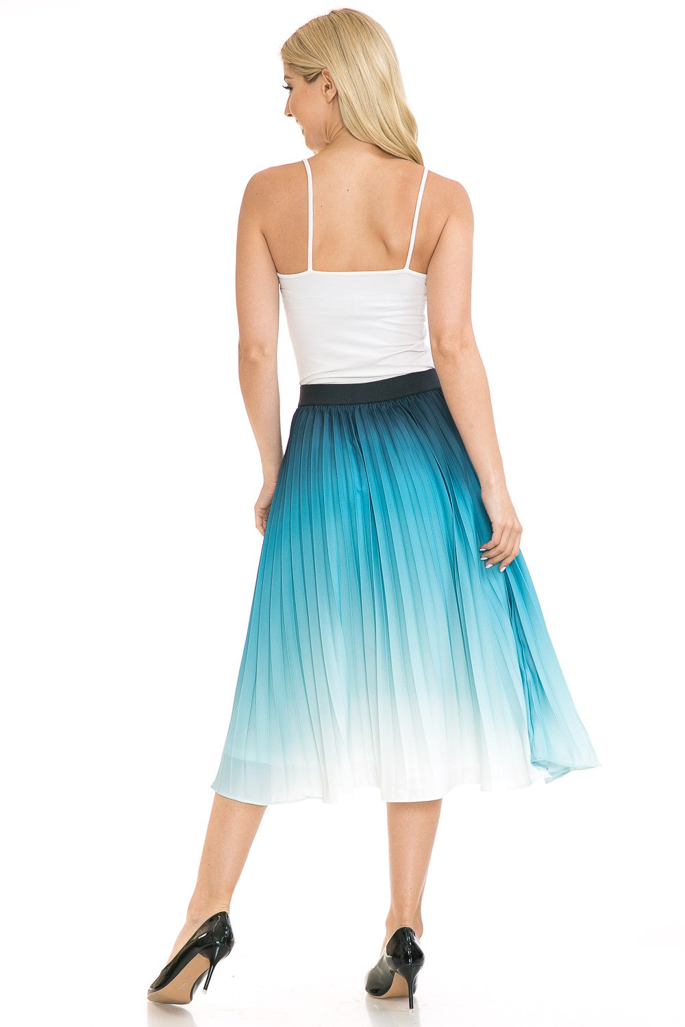 Purple Womens High Waist Pleated A Line Swing