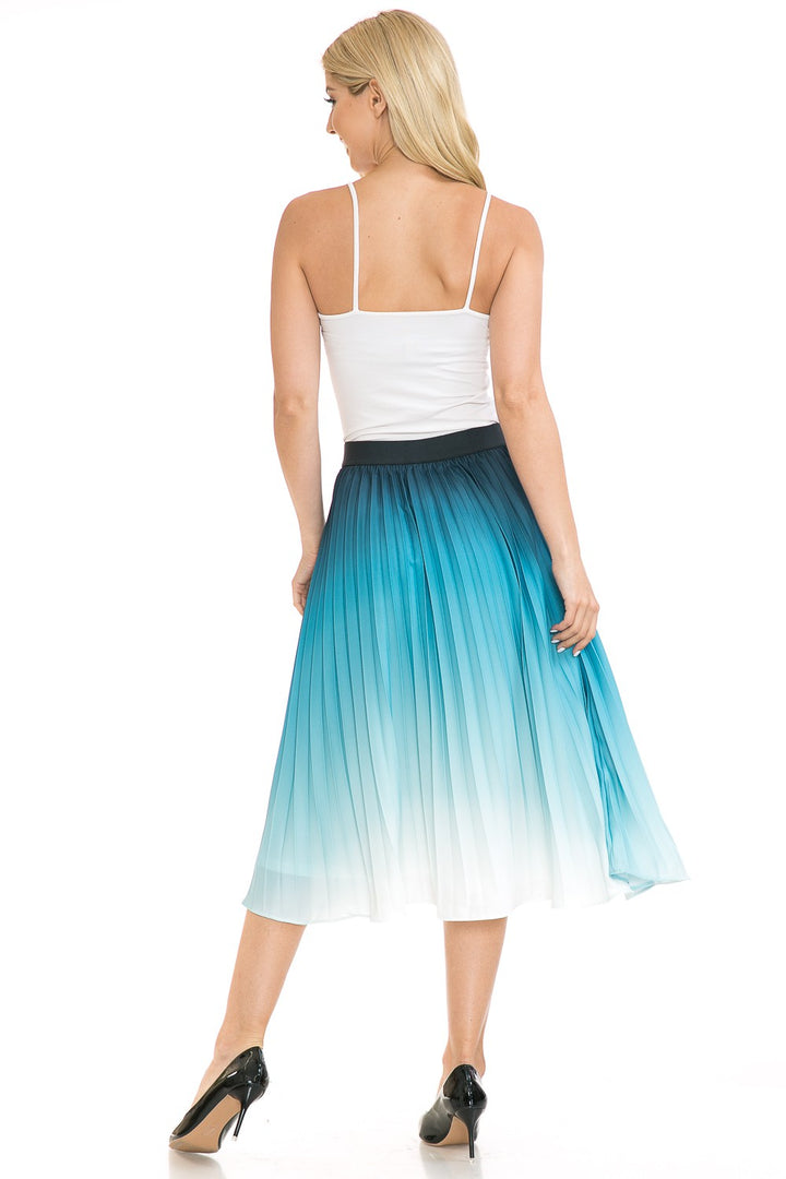 Purple Womens High Waist Pleated A Line Swing