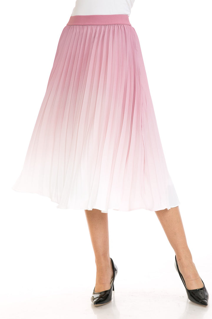 Red Womens High Waist Pleated A Line Swing