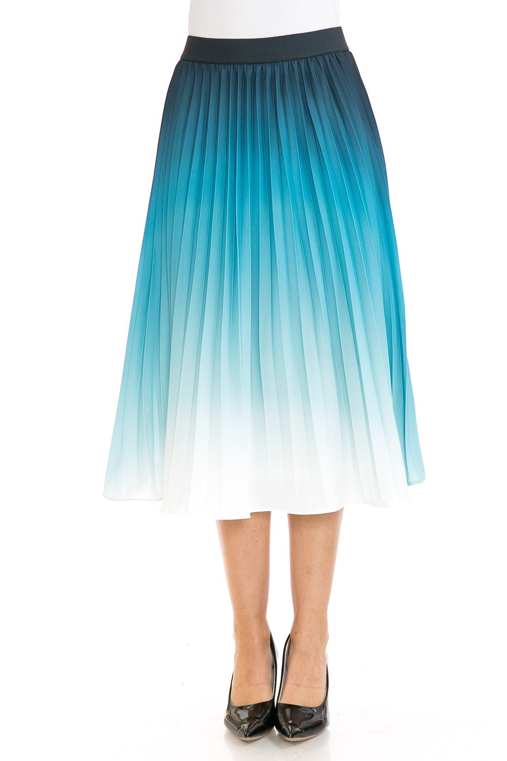 Purple Womens High Waist Pleated A Line Swing