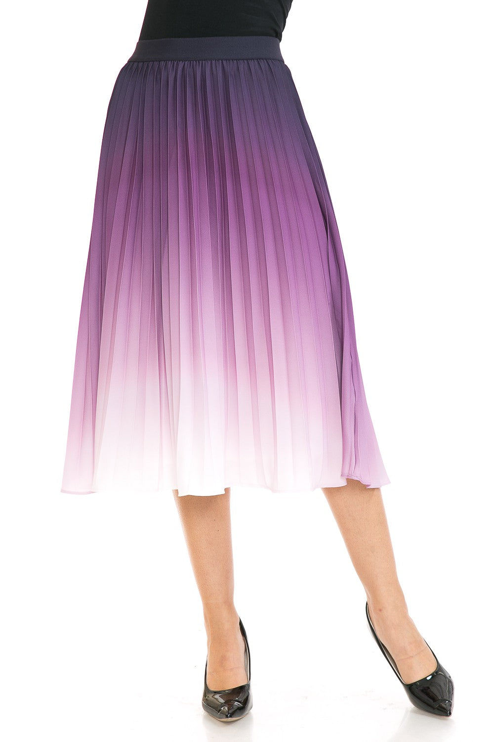 Mauve Womens High Waist Pleated A Line Swing