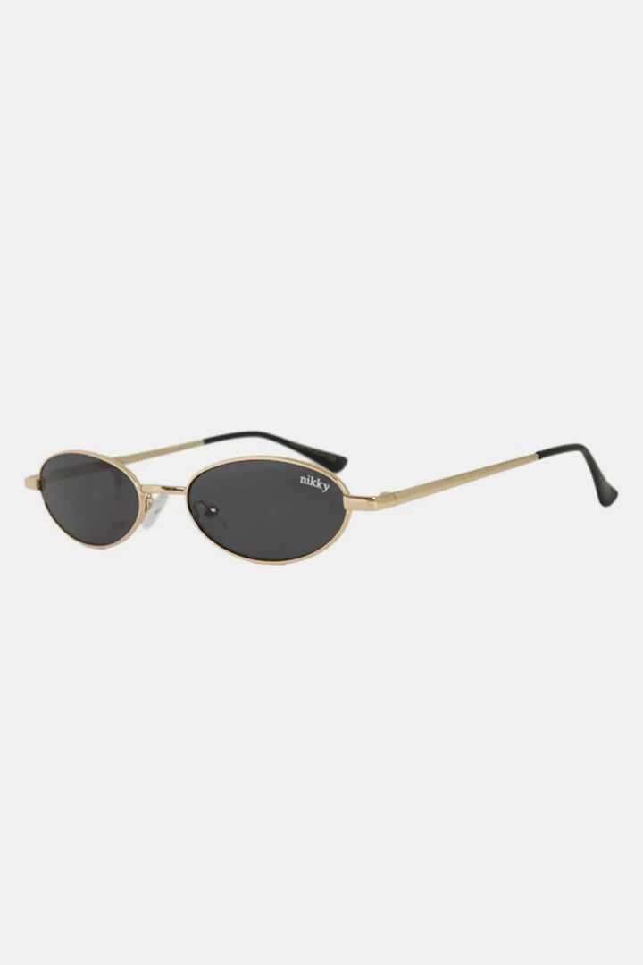 Red Nicole Lee Usa Metal Frame Finley Oval Sunglasses
