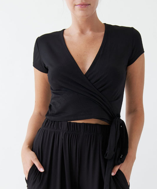 Bamboo Wrap Crop Cam Slv