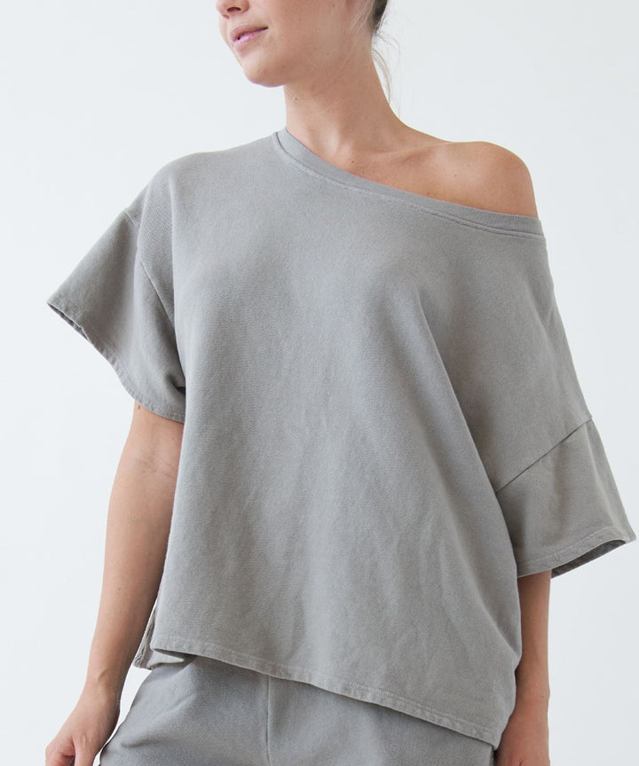 Olive Garment Dye Oversize Crop