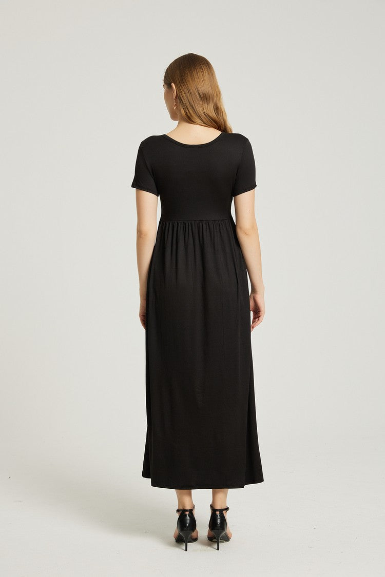 Womens Summer Casual Maxi Dress With Pocket