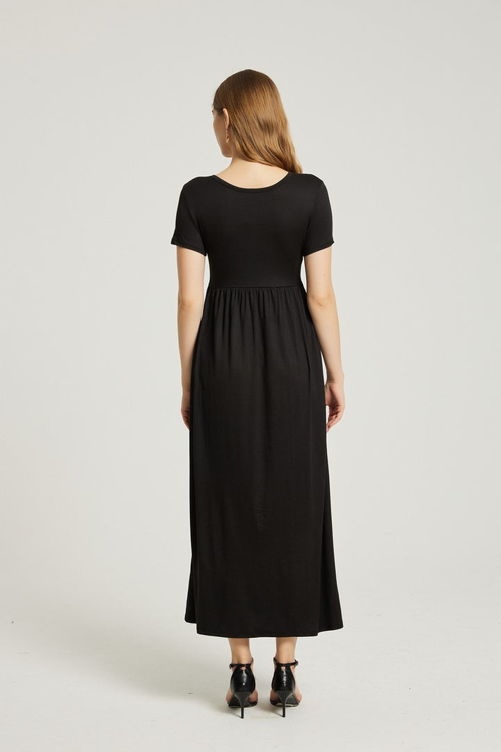 Womens Summer Casual Maxi Dress With Pocket
