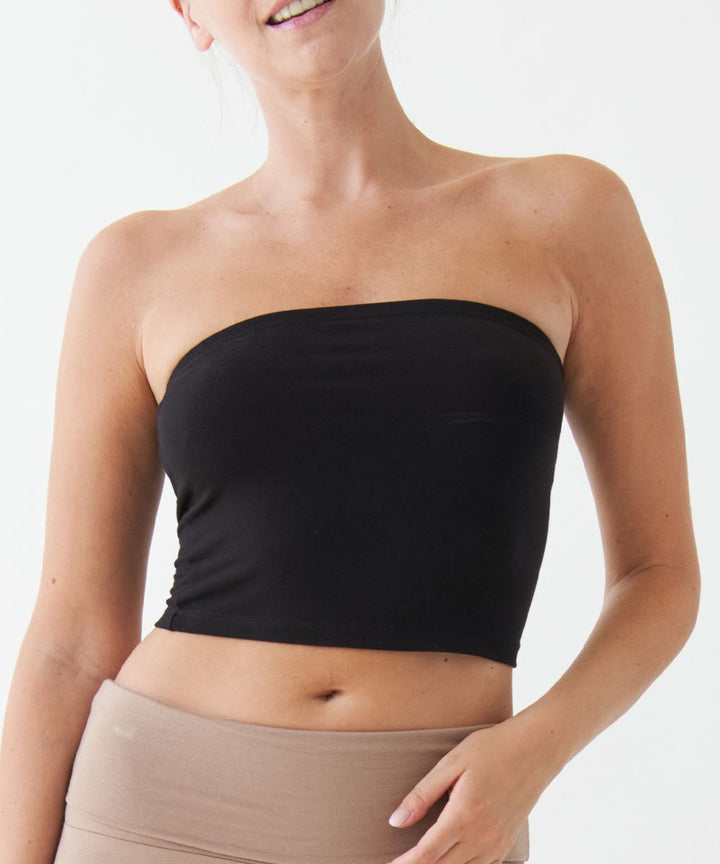 Dull Grey Bamboo Tube Top New