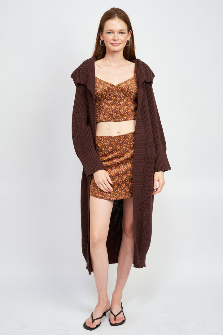 Lapel Corrar Maxi Cardigan