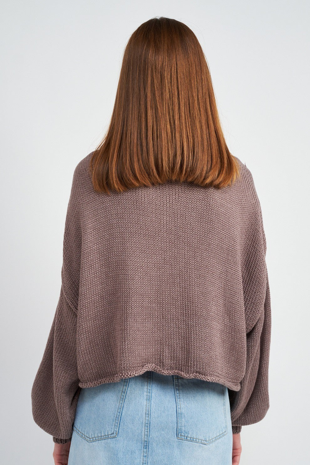 Button Up Boxy Cropped Sweater