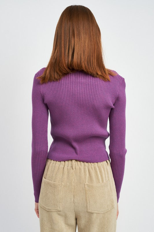 Long Sleeve Button Up Crop Top