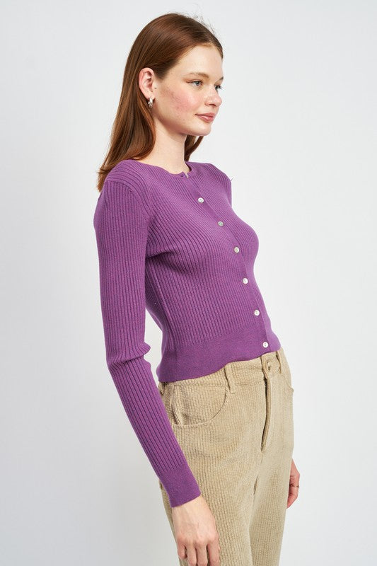 Long Sleeve Button Up Crop Top