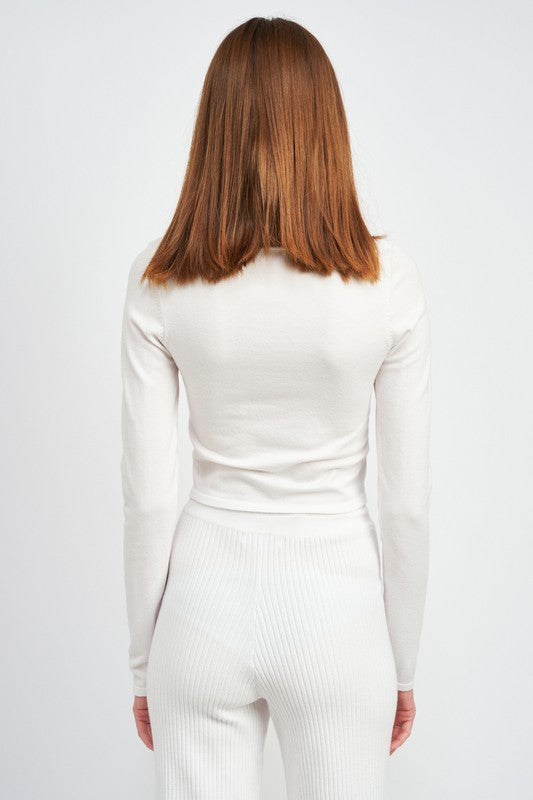 Long Sleeve Asymmetric Button Up Top