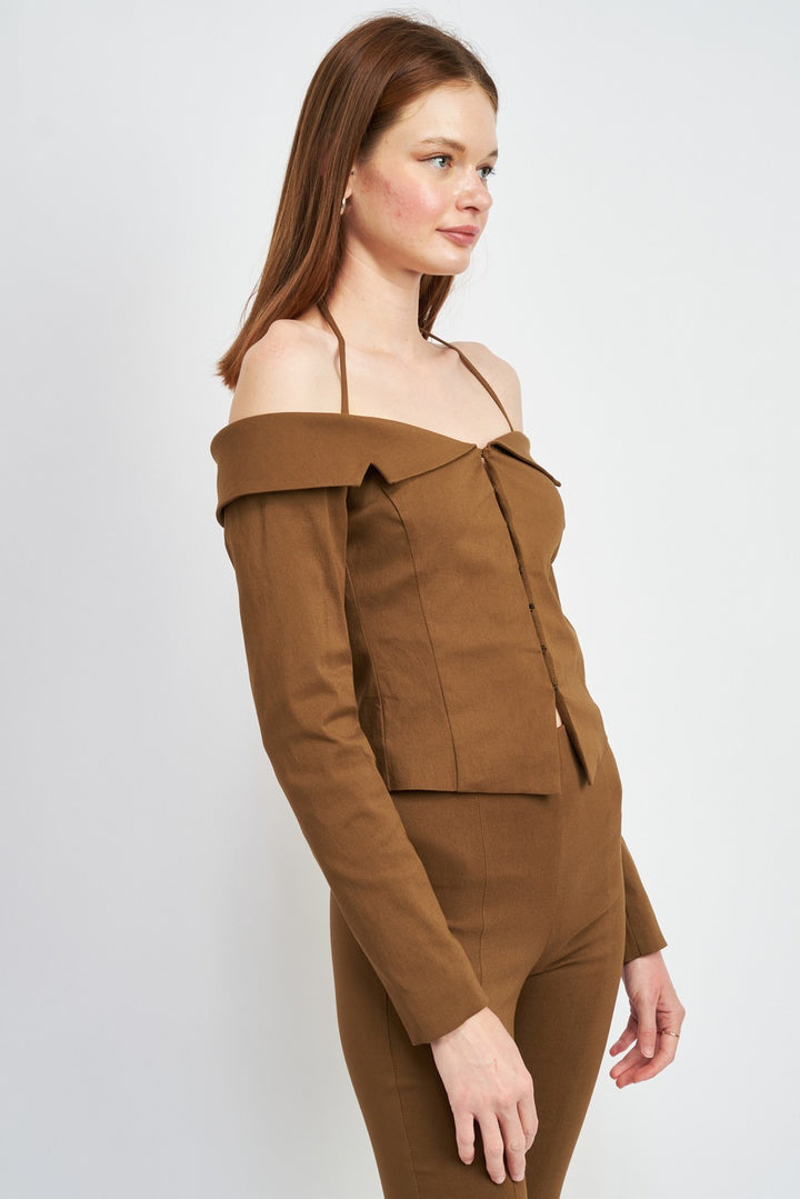 Spaghetti Strap Off Shourlder Top