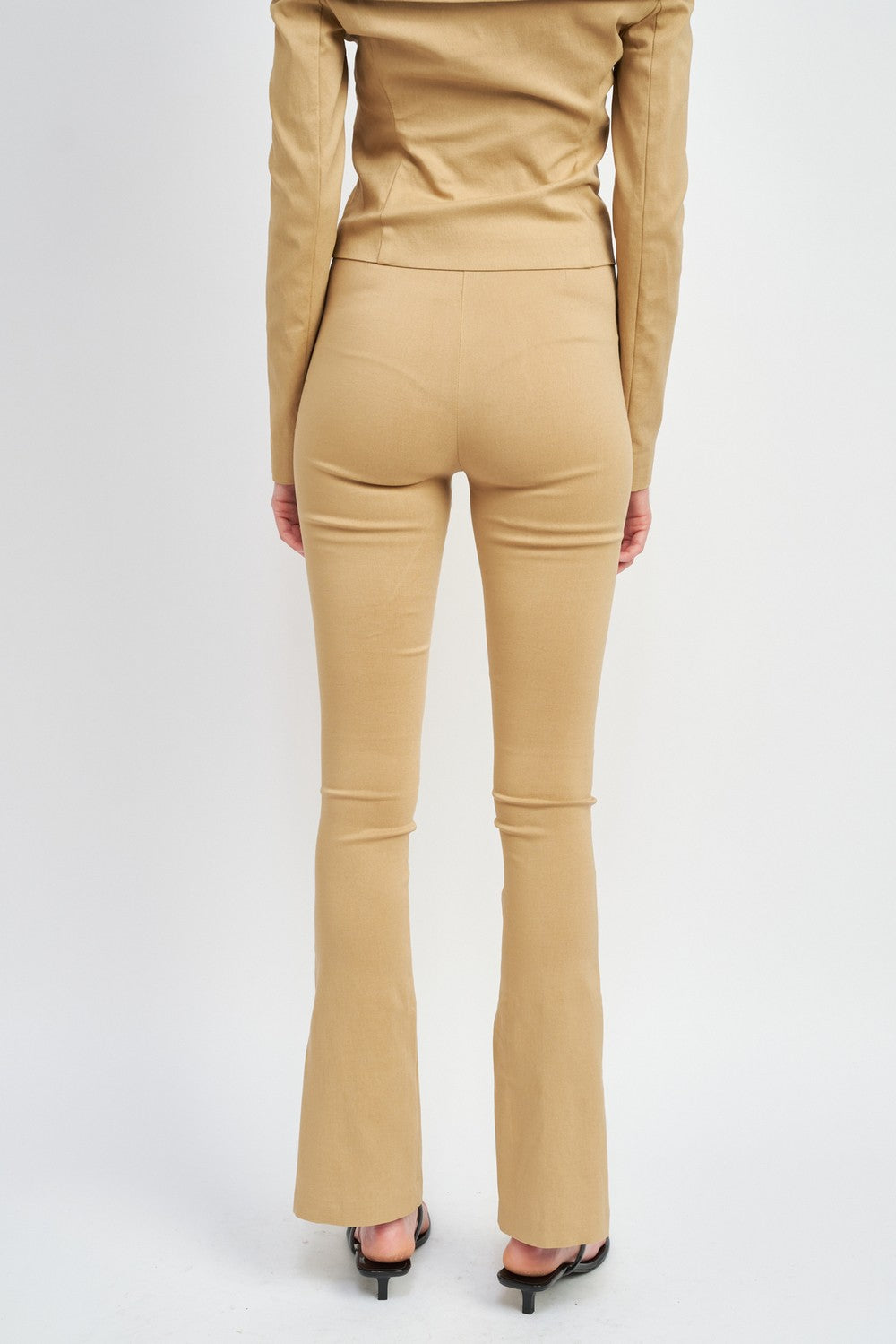 High Waist Pants With Front Slits